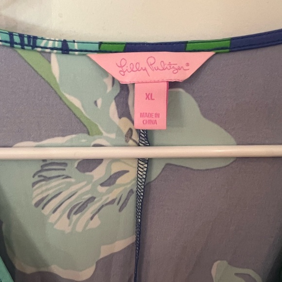 Lilly Pulitzer Yvette Iris Blue Faux Wrap dress XL - Picture 2 of 3